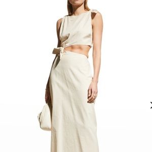 SIR the label white cut out midi linen dress, 1